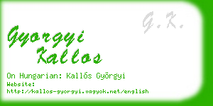 gyorgyi kallos business card