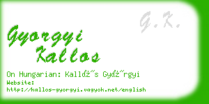 gyorgyi kallos business card